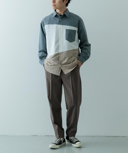 ITEMS URBANRESEARCH（アイテムズ アーバンリサーチ）の「Diagonal Switch 長袖シャツ（シャツ/ブラウス・メンズ・グレー/ブルー/ホワイト・MEDIUM/LARGE）」の12枚目の写真