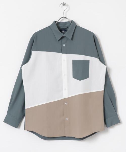 ITEMS URBANRESEARCH（アイテムズ アーバンリサーチ）の「Diagonal Switch 長袖シャツ（シャツ/ブラウス・メンズ・グレー/ブルー/ホワイト・MEDIUM/LARGE）」の13枚目の写真