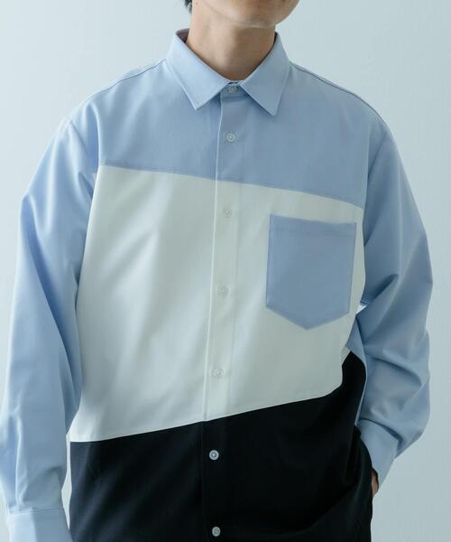 ITEMS URBANRESEARCH（アイテムズ アーバンリサーチ）の「Diagonal Switch 長袖シャツ（シャツ/ブラウス・メンズ・グレー/ブルー/ホワイト・MEDIUM/LARGE）」の15枚目の写真