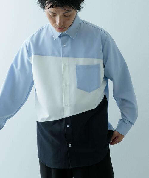 ITEMS URBANRESEARCH（アイテムズ アーバンリサーチ）の「Diagonal Switch 長袖シャツ（シャツ/ブラウス・メンズ・グレー/ブルー/ホワイト・MEDIUM/LARGE）」の16枚目の写真