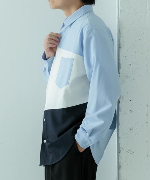 ITEMS URBANRESEARCH（アイテムズ アーバンリサーチ）の「Diagonal Switch 長袖シャツ（シャツ/ブラウス・メンズ・グレー/ブルー/ホワイト・MEDIUM/LARGE）」の17枚目の写真