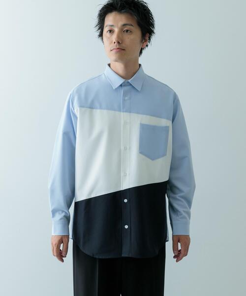 ITEMS URBANRESEARCH（アイテムズ アーバンリサーチ）の「Diagonal Switch 長袖シャツ（シャツ/ブラウス・メンズ・グレー/ブルー/ホワイト・MEDIUM/LARGE）」の19枚目の写真