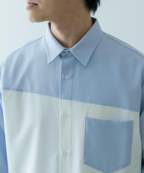 ITEMS URBANRESEARCH（アイテムズ アーバンリサーチ）の「Diagonal Switch 長袖シャツ（シャツ/ブラウス・メンズ・グレー/ブルー/ホワイト・MEDIUM/LARGE）」の22枚目の写真
