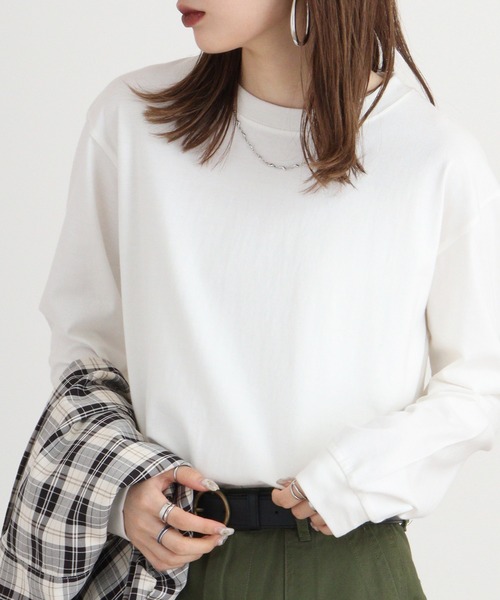 FUNALIVE(ファンアライブ)の「ORGABITS| 5.3オンス サステナブル オーガニックコットンロングスリーブTシャツ/長袖Tシャツ(Tシャツ/カットソー・メンズ・ブラック/ホワイト/ピンク/グレー/ブルーパープル/スミクロ/ライトパープル/グリーン/ブルー/ナチュラル・S/XXL/L/XL/M)」の5枚目の写真