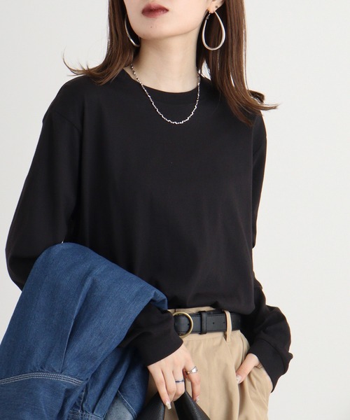 FUNALIVE(ファンアライブ)の「ORGABITS| 5.3オンス サステナブル オーガニックコットンロングスリーブTシャツ/長袖Tシャツ(Tシャツ/カットソー・メンズ・ブラック/ホワイト/ピンク/グレー/ブルーパープル/スミクロ/ライトパープル/グリーン/ブルー/ナチュラル・S/XXL/L/XL/M)」の13枚目の写真