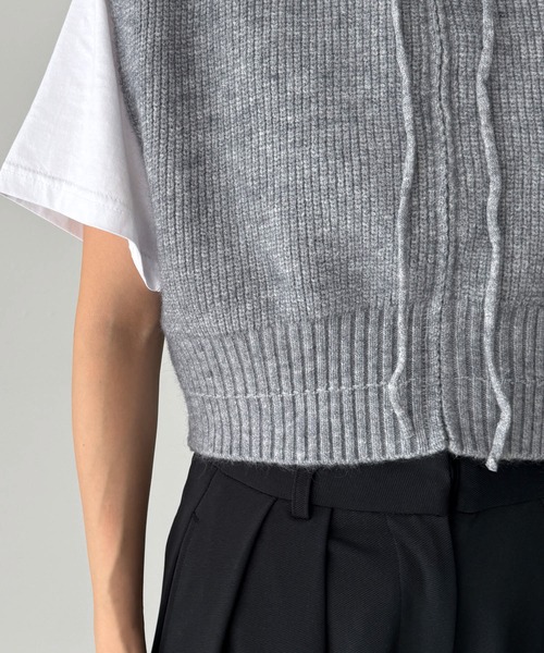 CANAL JEAN（キャナルジーン）の「El mar　フードニットベスト（ベスト・レディース・キャメル/グレー・ONE SIZE）」の16枚目の写真