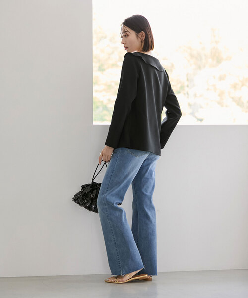 La TOTALITE(ラトータリテ)の「ドレープカラーブラウス(シャツ/ブラウス・レディース・ブラック/ブラック系その他/ホワイト・FREE)」の6枚目の写真