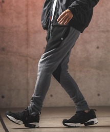 GLIMCLAP | mp12713- Back shaggy double knit color scheme design tight fit pants タイトフィットパンツ(その他パンツ)