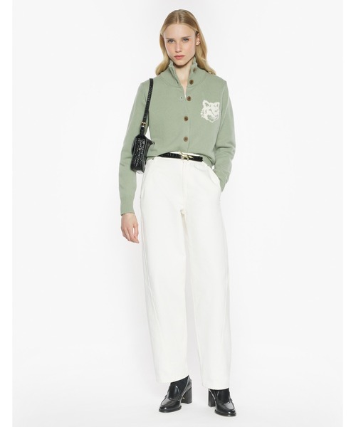 Maison Kitsune（メゾンキツネ）の「FOX HEAD INTARSIA HIGH NECK CARDIGAN（カーディガン/ボレロ・レディース・ブラウン系その他/セージグリーン/アイボリー・S/M/XS/L）」の12枚目の写真