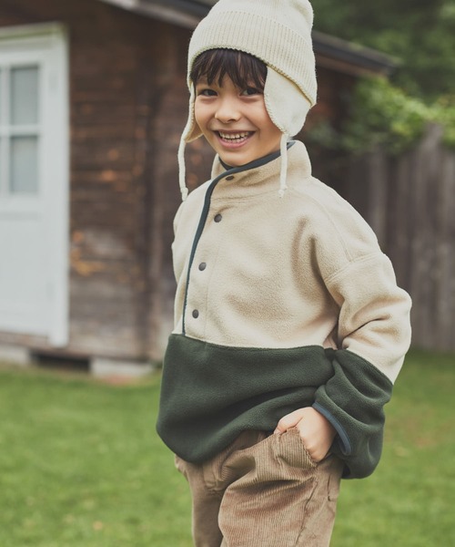 セール】『洗濯可』フリースバイカラープルオーバー(KIDS