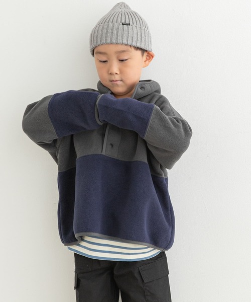 セール】『洗濯可』フリースバイカラープルオーバー(KIDS
