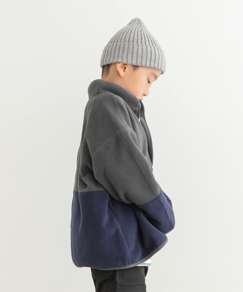 URBAN RESEARCH DOORS（アーバンリサーチドアーズ）の「『洗濯可』フリースバイカラープルオーバー(KIDS)（Tシャツ/カットソー・キッズ・ネイビー/グリーン・105/120/135）」の12枚目の写真
