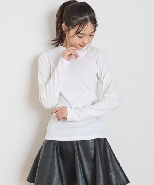 LOVETOXIC（ラブトキシック）の「【GOODPRICE/吸湿発熱】テレコインナー（Tシャツ/カットソー・キッズ・エンジ/ピンク/ブラック/マルチ/オフホワイト・S/M/L）」の2枚目の写真