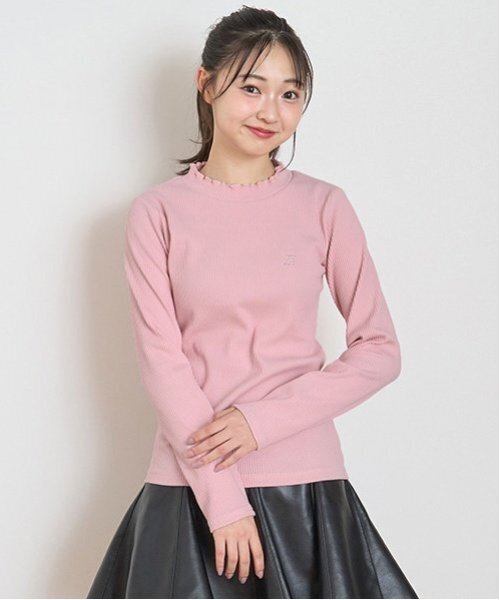 LOVETOXIC（ラブトキシック）の「【GOODPRICE/吸湿発熱】テレコインナー（Tシャツ/カットソー・キッズ・エンジ/ピンク/ブラック/マルチ/オフホワイト・S/M/L）」の3枚目の写真