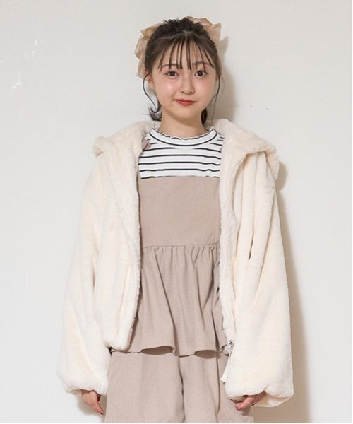 LOVETOXIC（ラブトキシック）の「【GOODPRICE/吸湿発熱】テレコインナー（Tシャツ/カットソー・キッズ・エンジ/ピンク/ブラック/マルチ/オフホワイト・S/M/L）」の8枚目の写真