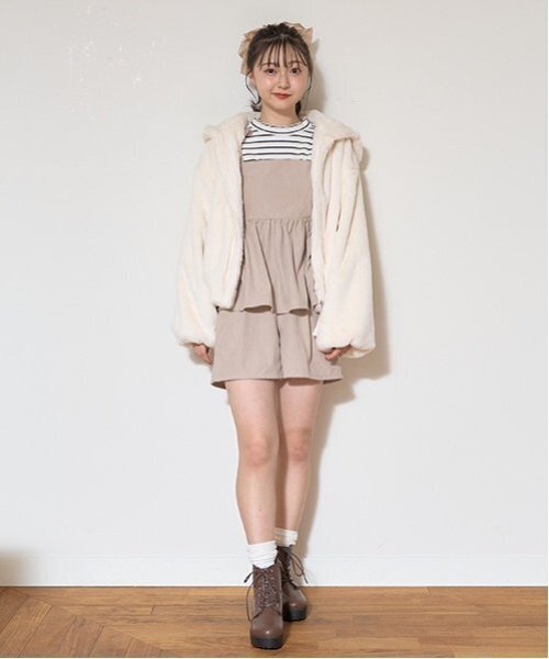 LOVETOXIC（ラブトキシック）の「【GOODPRICE/吸湿発熱】テレコインナー（Tシャツ/カットソー・キッズ・エンジ/ピンク/ブラック/マルチ/オフホワイト・S/M/L）」の9枚目の写真