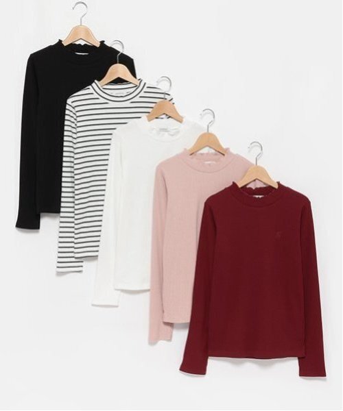 LOVETOXIC（ラブトキシック）の「【GOODPRICE/吸湿発熱】テレコインナー（Tシャツ/カットソー・キッズ・エンジ/ピンク/ブラック/マルチ/オフホワイト・S/M/L）」の17枚目の写真