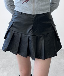 Figments | 合皮カーゴプリーツヘムミニスカート(スカート)