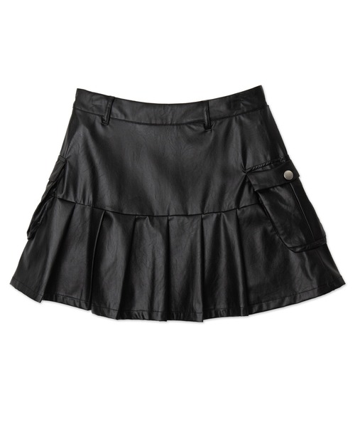 Figments（フィグメンツ）の「合皮カーゴプリーツヘムミニスカート（スカート・レディース・ブラック・SMALL/MEDIUM）」の12枚目の写真