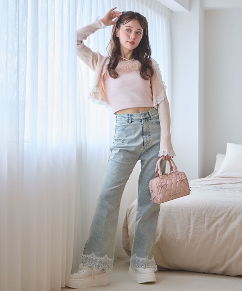 one after another NICE CLAUP（ワンアフターアナザーナイスクラップ）の「マラボーキャミソール（キャミソール・レディース・サックスブルー/ライトピンク/オフホワイト/チャコールグレー・FREE）」の21枚目の写真