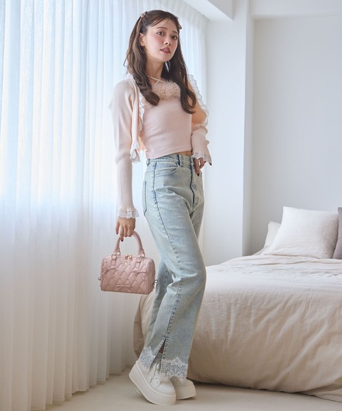 one after another NICE CLAUP（ワンアフターアナザーナイスクラップ）の「マラボーキャミソール（キャミソール・レディース・サックスブルー/ライトピンク/オフホワイト/チャコールグレー・FREE）」の22枚目の写真