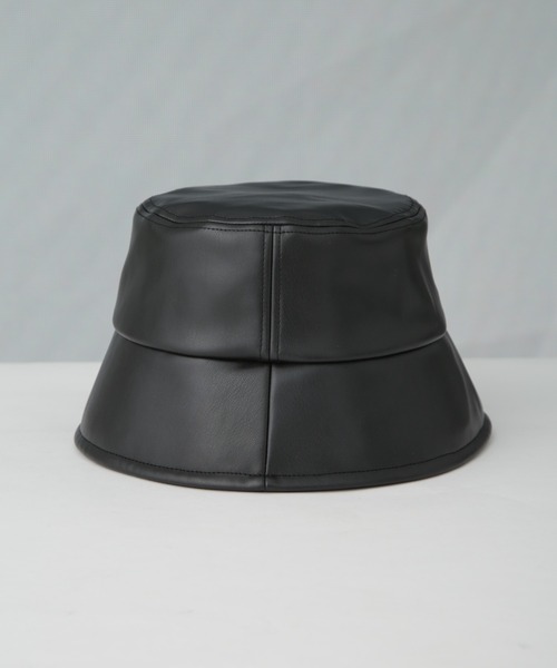 レザーハット　黒　オーダーハンドメイド　新品　購入時価格6万円 レザーハット 黒 オーダーハンドメイド 新品 購入時価格6万円 レザー