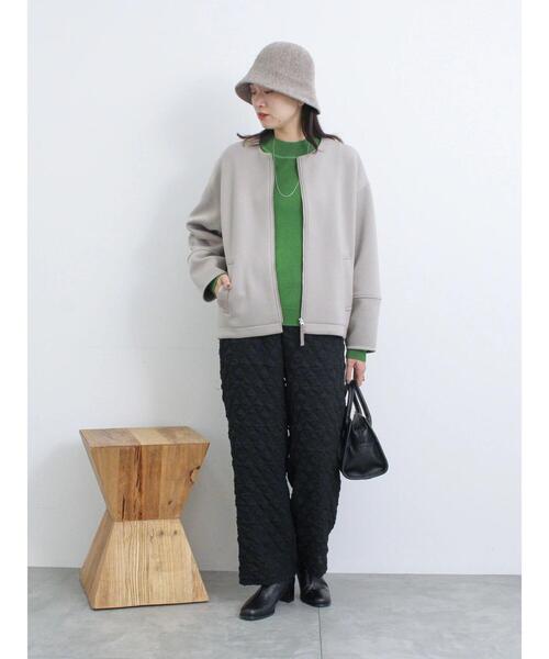 Samansa Mos2 blue（サマンサモスモスブルー）の「ふくれジャカードパンツ（その他パンツ・レディース・ブルー/シルバーグレー/ブラック・F）」の5枚目の写真