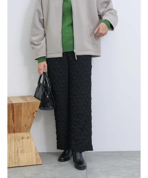 Samansa Mos2 blue（サマンサモスモスブルー）の「ふくれジャカードパンツ（その他パンツ・レディース・ブルー/シルバーグレー/ブラック・F）」の6枚目の写真