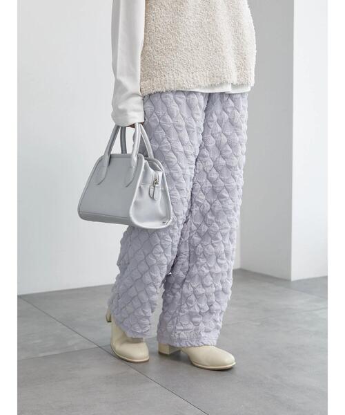 Samansa Mos2 blue（サマンサモスモスブルー）の「ふくれジャカードパンツ（その他パンツ・レディース・ブルー/シルバーグレー/ブラック・F）」の17枚目の写真