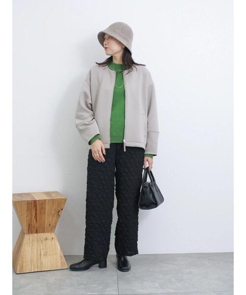 Samansa Mos2 blue（サマンサモスモスブルー）の「ふくれジャカードパンツ（その他パンツ・レディース・ブルー/シルバーグレー/ブラック・F）」の21枚目の写真