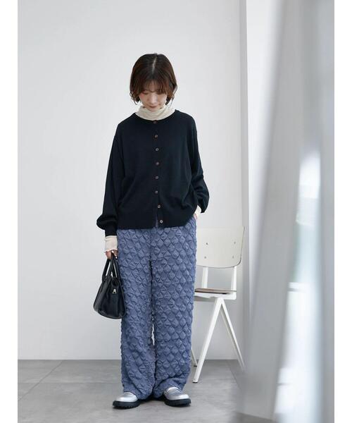Samansa Mos2 blue（サマンサモスモスブルー）の「ふくれジャカードパンツ（その他パンツ・レディース・ブルー/シルバーグレー/ブラック・F）」の22枚目の写真