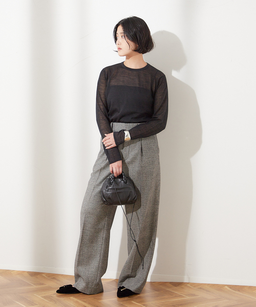 journal standard L'essage（ジャーナルスタンダードレサージュ）の「ARLES シアープルオーバー（ニット/セーター・レディース・ブラック/ブラウン/ライトグリーン・FREE）」の12枚目の写真