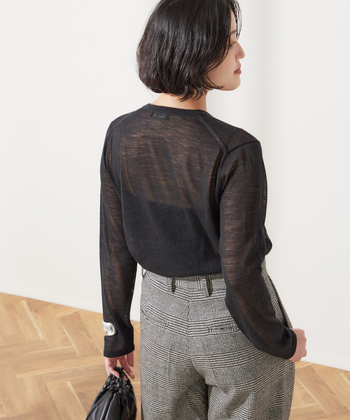 journal standard L'essage（ジャーナルスタンダードレサージュ）の「ARLES シアープルオーバー（ニット/セーター・レディース・ブラック/ブラウン/ライトグリーン・FREE）」の14枚目の写真