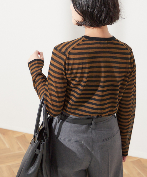 journal standard L'essage（ジャーナルスタンダードレサージュ）の「ARLES シアープルオーバー（ニット/セーター・レディース・ブラック/ブラウン/ライトグリーン・FREE）」の19枚目の写真