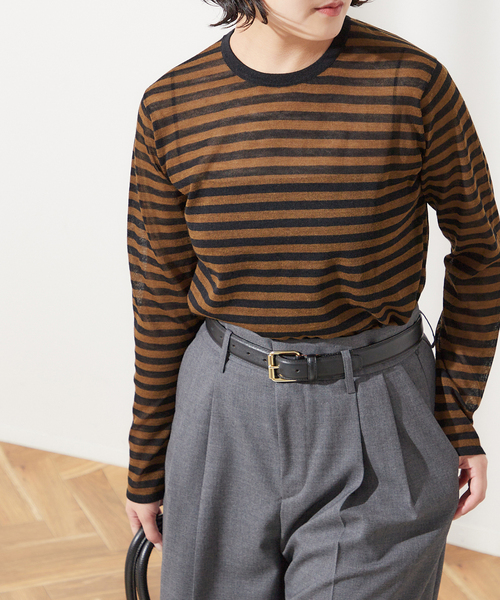 journal standard L'essage（ジャーナルスタンダードレサージュ）の「ARLES シアープルオーバー（ニット/セーター・レディース・ブラック/ブラウン/ライトグリーン・FREE）」の20枚目の写真