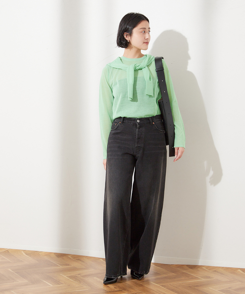 journal standard L'essage（ジャーナルスタンダードレサージュ）の「ARLES シアープルオーバー（ニット/セーター・レディース・ブラック/ブラウン/ライトグリーン・FREE）」の21枚目の写真