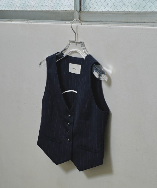 トップス Stripe Compact Vest todayful セール】Stripe Compact Vest（ベスト）｜TODAYFUL（トゥデイ