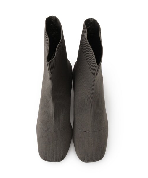 ITS'DEMO（イッツデモ）の「◆【フィット感◎／太めヒール／M・Lサイズ展開】ニットブーツ（ブーツ・レディース・ブラック/ダークグレー・40/38）」の7枚目の写真