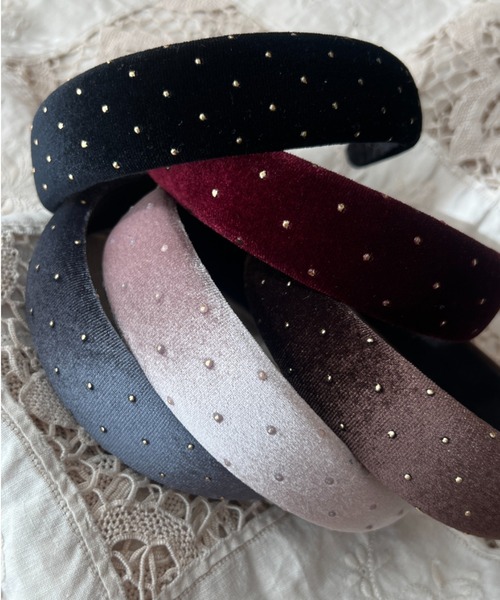 ciite'(シーテ)の「ベロアドット幅広カチューシャ(カチューシャ・レディース・ブルー/ブラウン/ワイン/ブラック/ベージュ・FREE)」の10枚目の写真