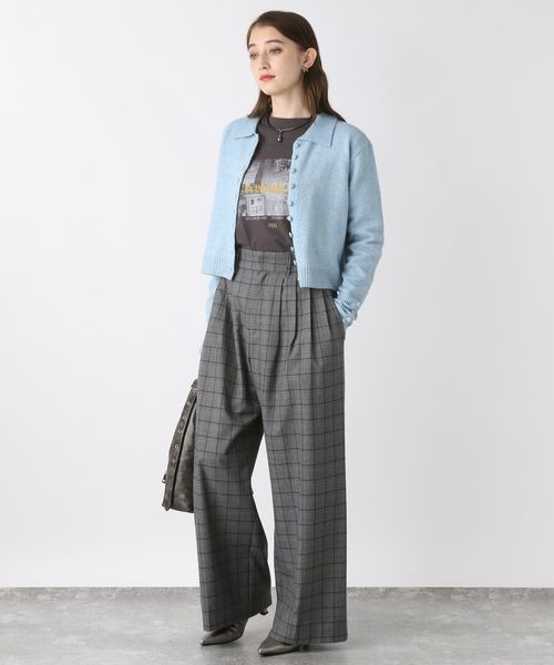 JEANASIS(ジーナシス)の「4タックハイウエストワイドパンツ/210123(スラックス・レディース・ブラック/グレー系その他/ブルー系その他・SMALL/MEDIUM)」の7枚目の写真
