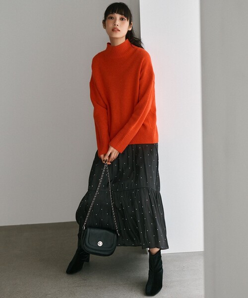 【洗える】カシミヤブレンド ハイネックニット 洗える】カシミヤブレンド ハイネックニット / UNFILO
