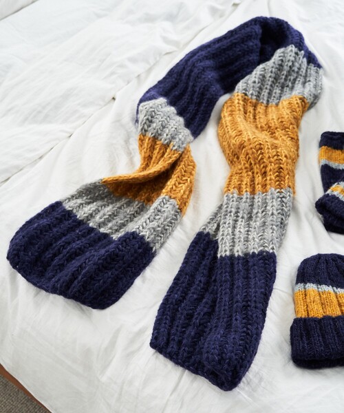 【セール】HAND KNIT LONG MUFFLER(マフラー)|FREAK\'S STORE(フリークスストア)