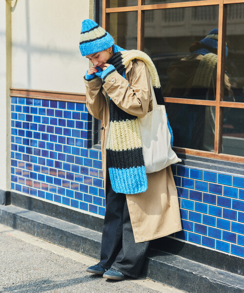 FREAK'S STORE（フリークスストア）の「HAND KNIT LONG MUFFLER（マフラー・メンズ・サックスブルー/ネイビー/ブラック・ONE SIZE）」の11枚目の写真