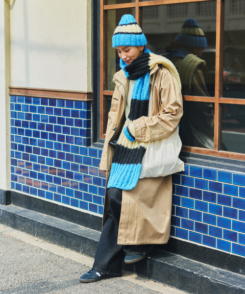 FREAK'S STORE（フリークスストア）の「HAND KNIT LONG MUFFLER（マフラー・メンズ・サックスブルー/ネイビー/ブラック・ONE SIZE）」の12枚目の写真