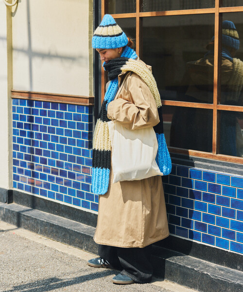 FREAK'S STORE（フリークスストア）の「HAND KNIT LONG MUFFLER（マフラー・メンズ・サックスブルー/ネイビー/ブラック・ONE SIZE）」の14枚目の写真