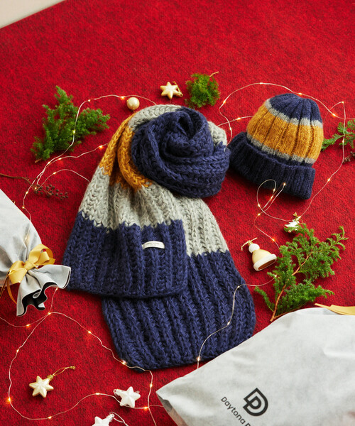 FREAK'S STORE(フリークスストア)の「HAND KNIT LONG MUFFLER(マフラー・メンズ・サックスブルー/ネイビー/ブラック・ONE SIZE)」の10枚目の写真