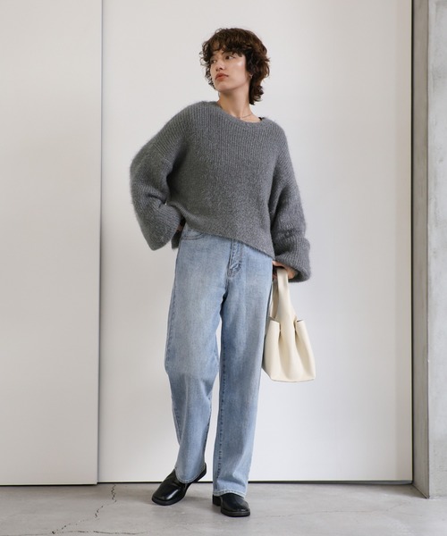 セール】クルーネックシャイニーニット（ニット/セーター）｜select