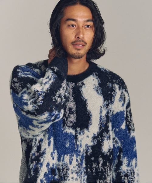 JACKROSE(ジャックローズ)の「JE スプラッシュジャガードクルーニット(ニット/セーター・メンズ・ブラック系2/ブラック・M/L)」の3枚目の写真