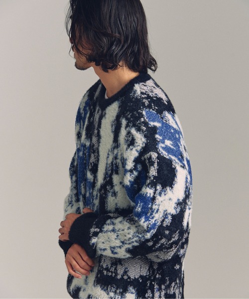 JACKROSE(ジャックローズ)の「JE スプラッシュジャガードクルーニット(ニット/セーター・メンズ・ブラック系2/ブラック・M/L)」の7枚目の写真