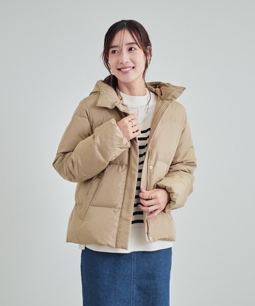 DRESKIP（ドレスキップ）の「◆【洗える/撥水】10の欲張りを満たす ボリューム襟 ダウンジャケット（ダウンジャケット/コート・レディース・ブラック/ブラウン系その他/ナチュラル・02/03/04）」の13枚目の写真